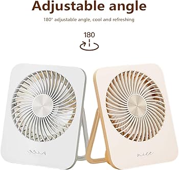 Desk Fan Portable Fan USB Rechargeable Fan 3 Speeds Adjustable 180 degrees Desktop Random colors