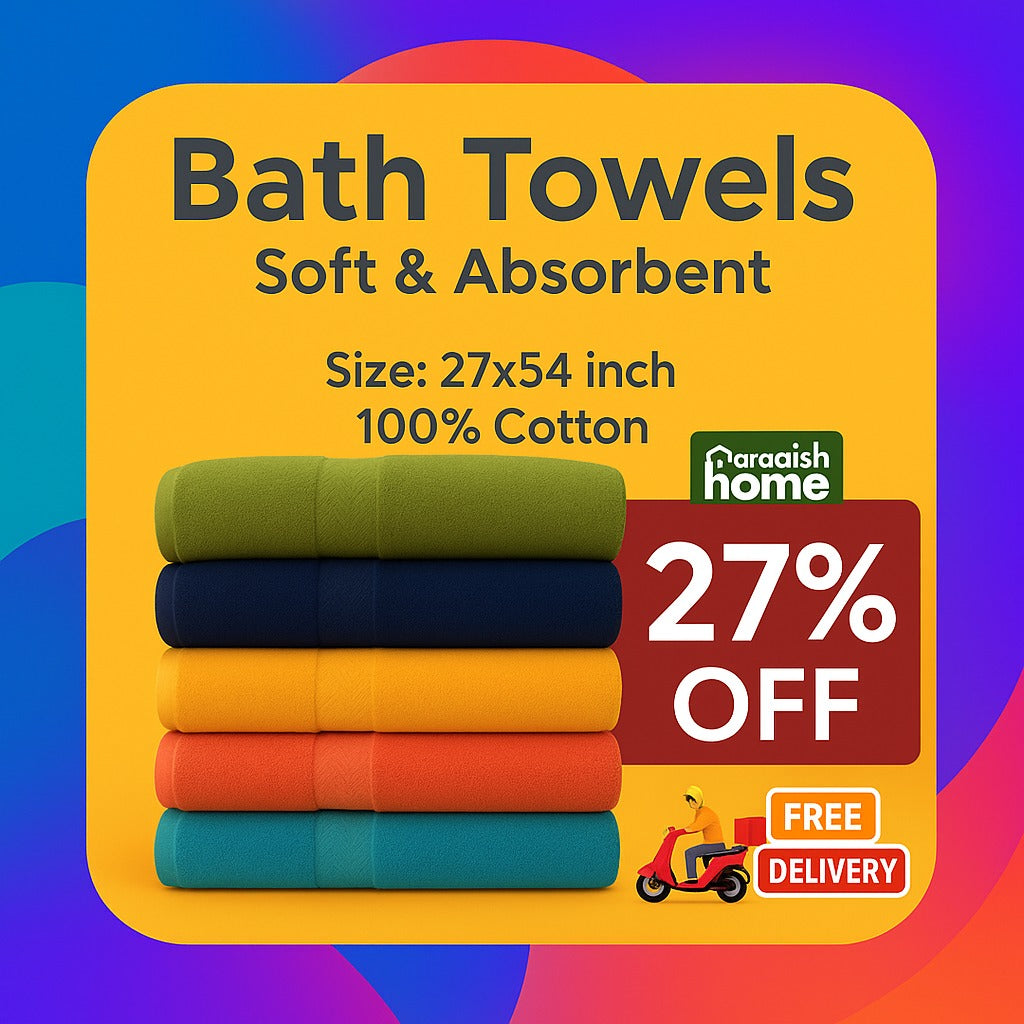Soft Bath Towel 27x54Inches (600 GSM)  100% Cotton Material  Luxury Bath Sheet Towels for Bathroom