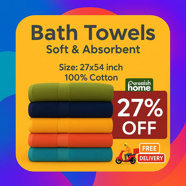 Soft Bath Towel 27x54Inches (600 GSM)  100% Cotton Material  Luxury Bath Sheet Towels for Bathroom