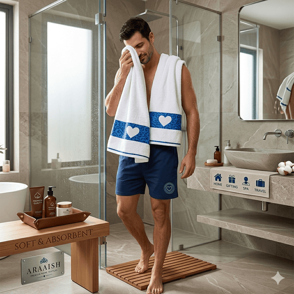 Araaish Heart Touch 2 Pc Towels Set Soft & Absorbent