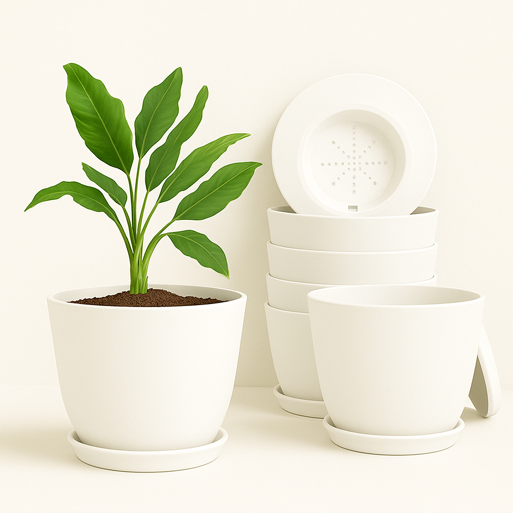 Extra Large Plant Pots for Indoor/Outdoor Use with Drainage. Available in Multi-Packs and Seven Vibrant Colors
