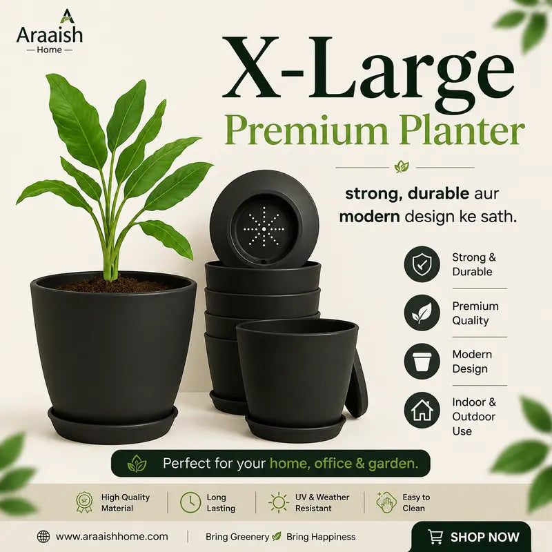 Extra Large Plant Pots for Indoor/Outdoor Use with Drainage. Available in Multi-Packs and Seven Vibrant Colors