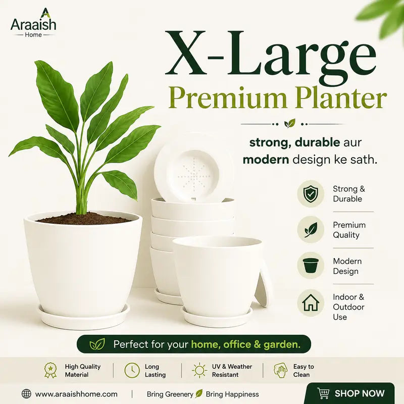 Extra Large Plant Pots for Indoor/Outdoor Use with Drainage. Available in Multi-Packs and Seven Vibrant Colors