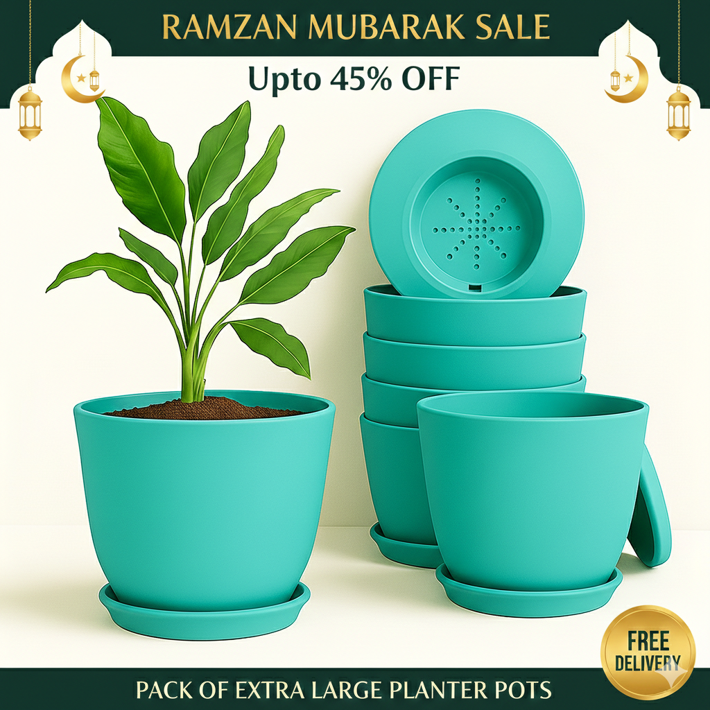 Extra Large Plant Pots, Drainage, Perfect for Indoor Planters - 8 Colours Available