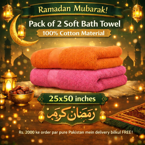 Combo Pack 25x50 inches Soft Bath Towel  100% Cotton Material | Free Delivery