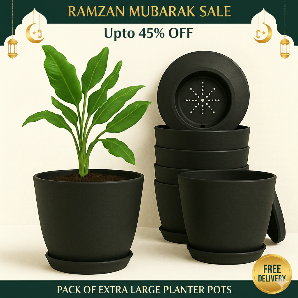 Extra Large Plant Pots, Drainage, Perfect for Indoor Planters - 8 Colours Available