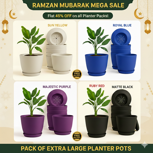 Extra Large Plant Pots, Drainage, Perfect for Indoor Planters - 08 Colours Available