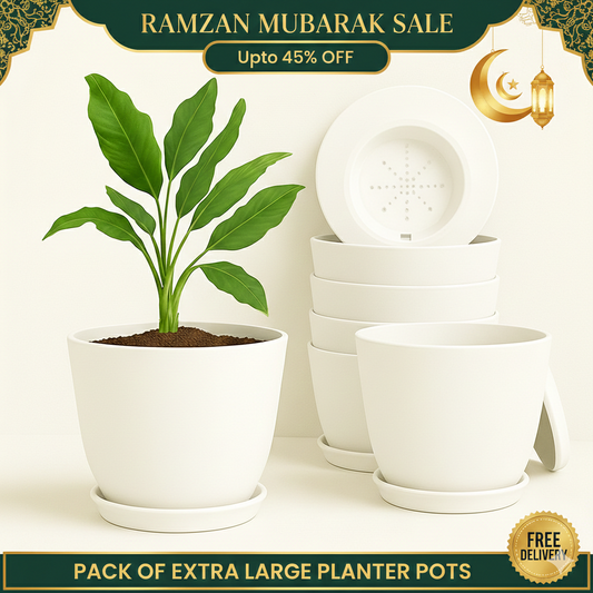 Extra Large Plant Pots, Drainage, Perfect for Indoor Planters - 8 Colours Available