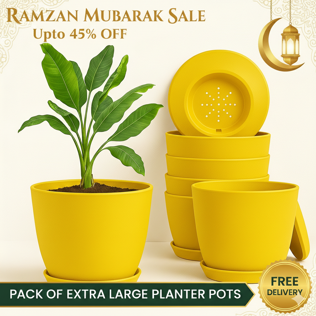 Extra Large Plant Pots, Drainage, Perfect for Indoor Planters - 8 Colours Available