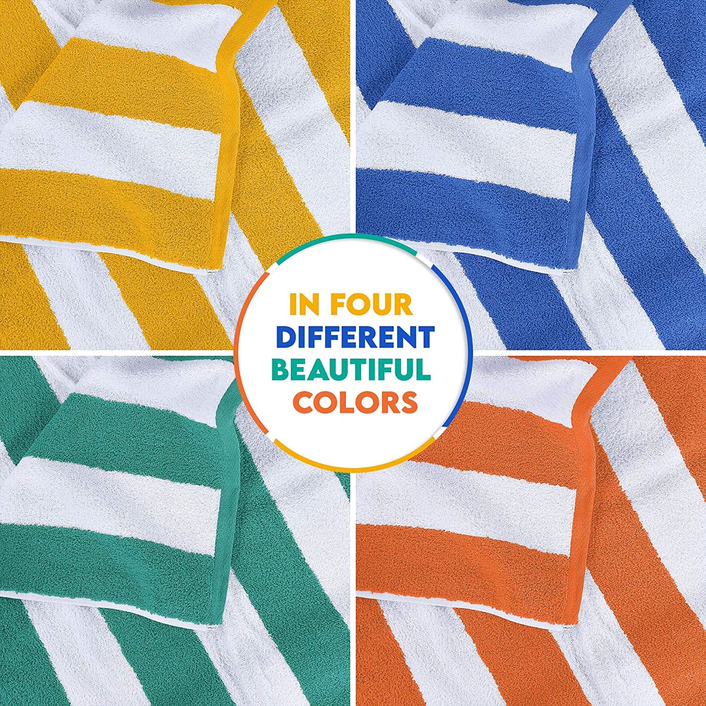 Cabana Stripe Beach & Pool Towels (30 X 60 Inches / MultiColor)