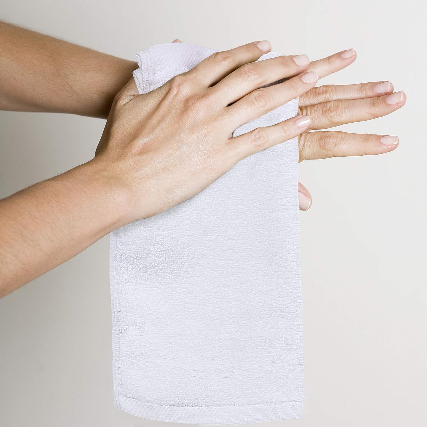 Cotton Washcloths Set - 100% Ring Spun Cotton, Premium Quality Flannel Face Cloths, Highly Absorbent and Soft Feel Fingertip Towels White
