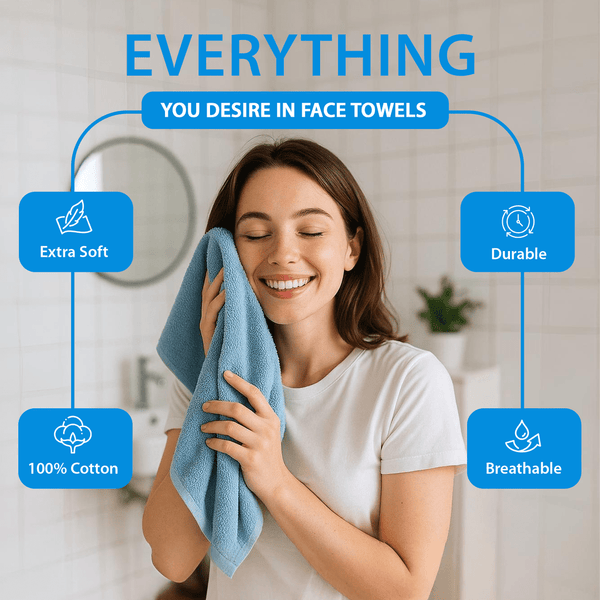 100% Cotton Bathroom Towels Super Soft Absorbent Premium Quality 3 Piece Towel Set with 1 Bath Towel 2 Hand Towels