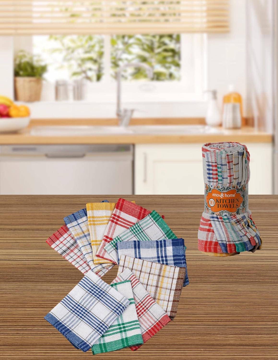 Kitchen Towels, Set of 12 Kitchen Dish Towels - Ultra Absorbant Dish Towels for Kitchen, Cotton Hand Towels for Kitchen, High Absorbent Drying Towels for Dishes, Dishcloth Set