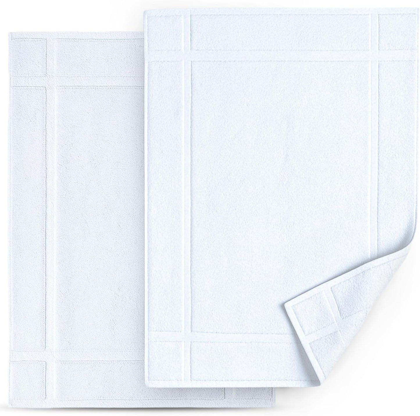 Pack of 2 100% Cotton Bath Mat 20x30 inches, Soft & Absorbent Quick Dry Bathroom Mat Set