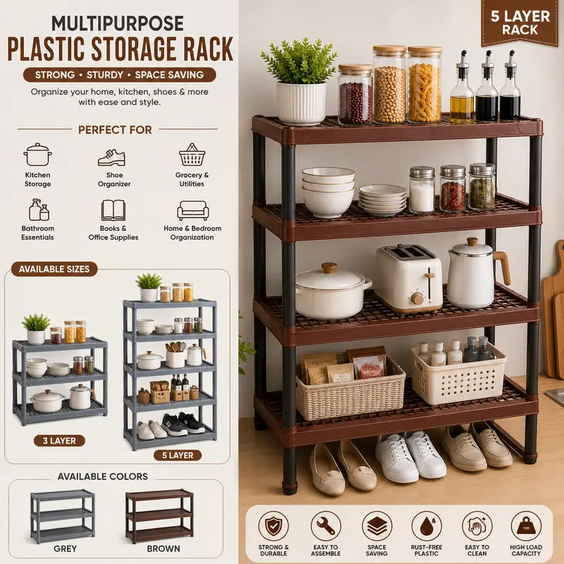 PLASTIC RACK MULTI PURPOSE 3 & 5 LAYERS