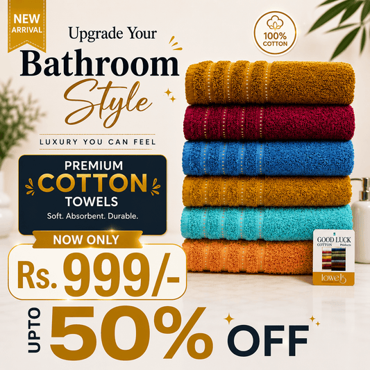 Premium 100% Cotton Bath Towel - Large Size 27x54 Inches - Ultra Absorbent & Soft