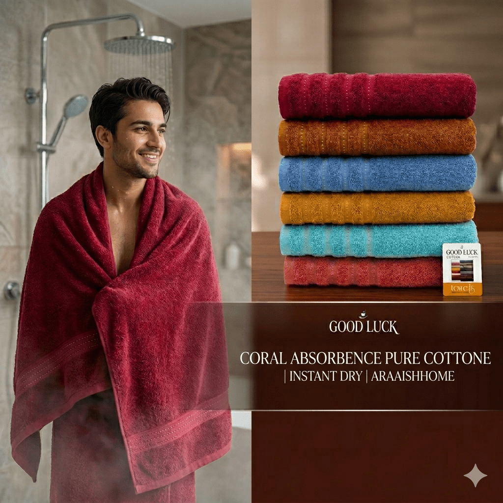 Premium 100% Cotton Bath Towel - Large Size 27x54 Inches - Ultra Absorbent & Soft