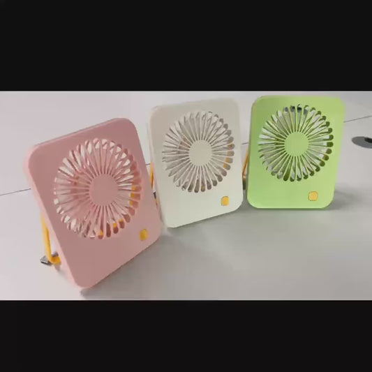 Desk Fan Portable Fan USB Rechargeable Fan 3 Speeds Adjustable 180 degrees Desktop Random colors