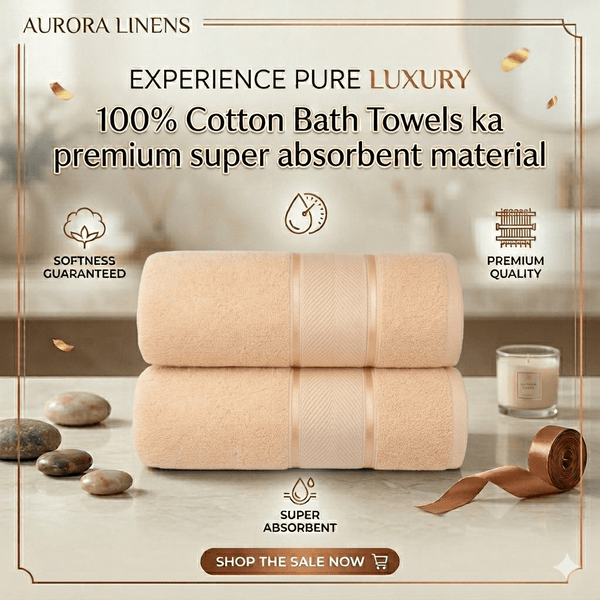 Soft Bath Towel 27x54Inches (650 GSM)  100% Cotton Material  Luxury Bath Sheet Towels for Bathroom