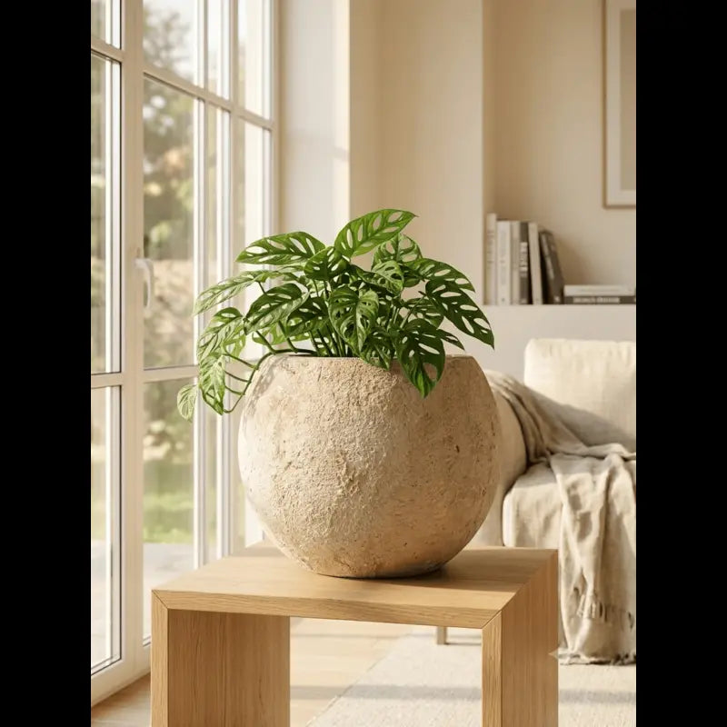 Xtra Large Round Textured Fiber Planter