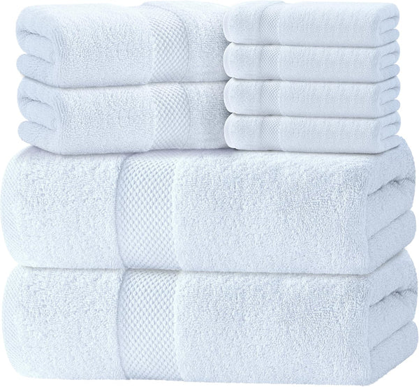 White Bath Towel, Hand Towel Sizes 20x40 | 27x54 | 40x60 inches – 500 GSM Cotton White Towel