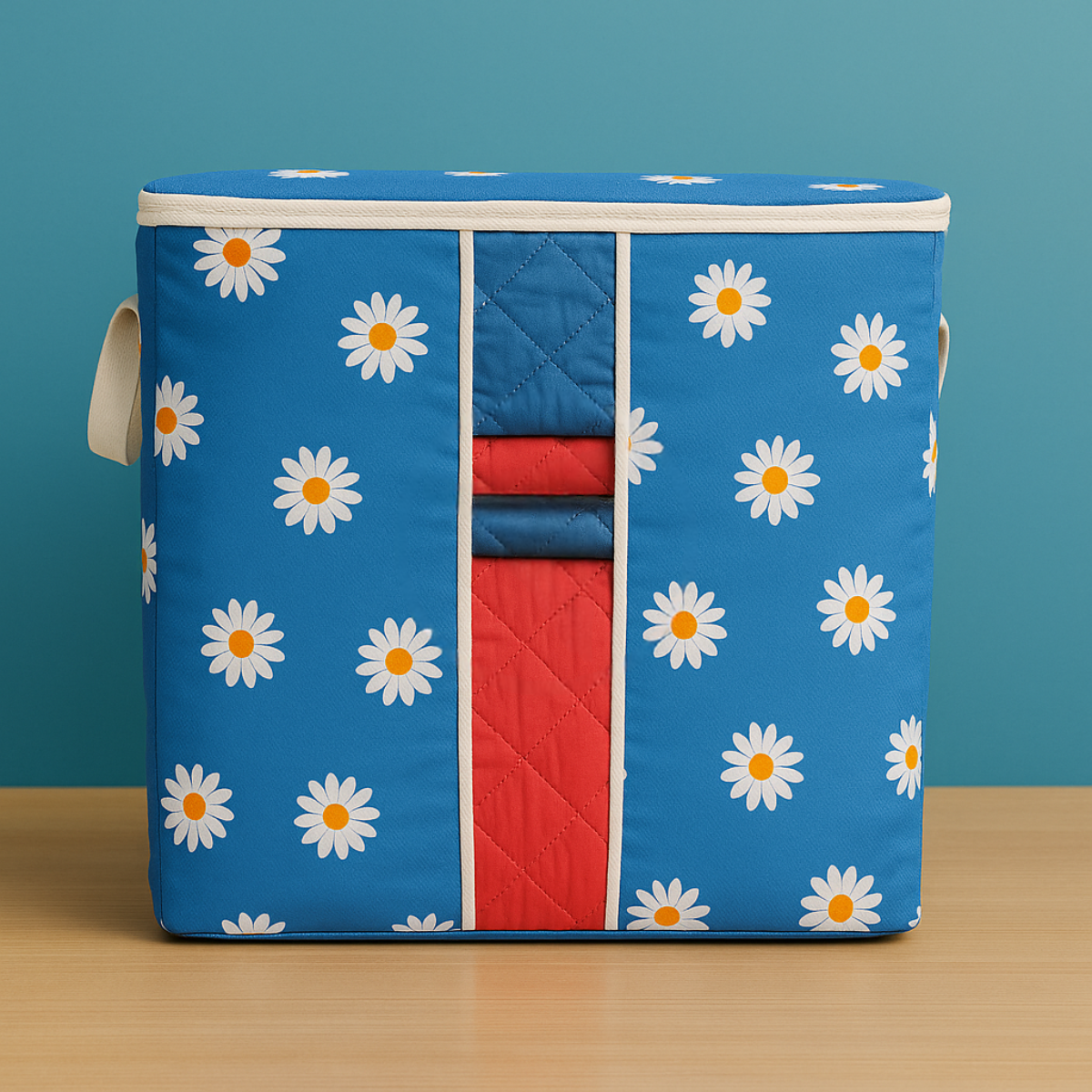 Printed Fabric Storage Bags (With Daisy Pattern)