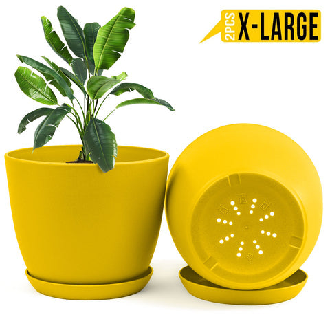 Extra Large Plant Pots, Drainage, Perfect for Indoor Planters - 12 Colours Available